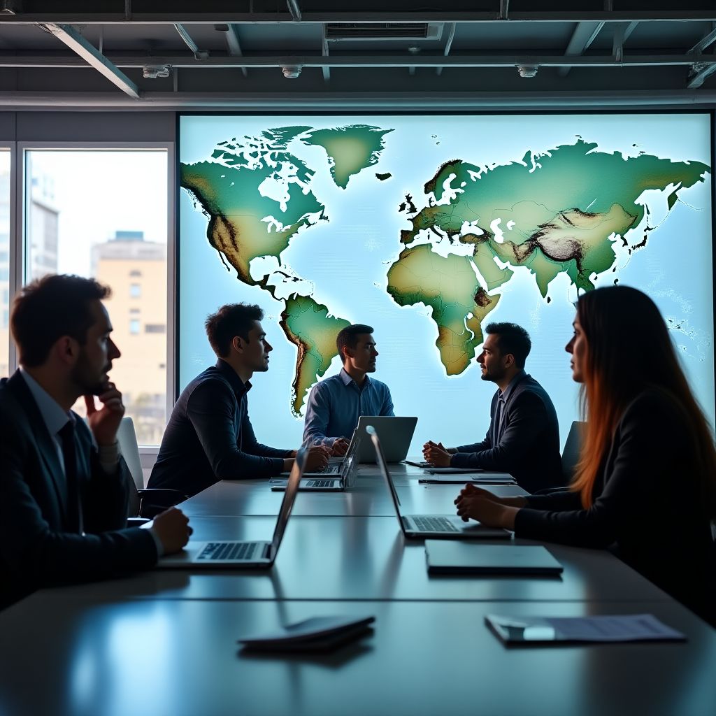 Equipo de consultores financieros en reunión